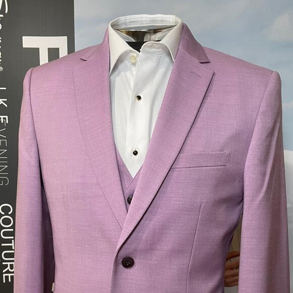 SUIT: COAT' PANT; VEST VIOLET COLORED DESGNER SUIT BY COUTURE 1910 - Picture 2 of 5